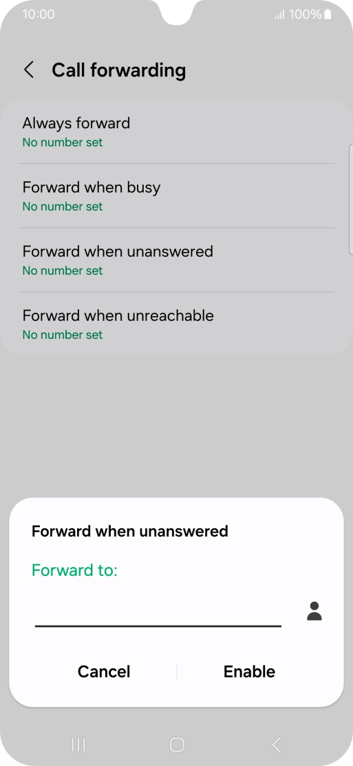 Key in +447953222222 and press Enable.