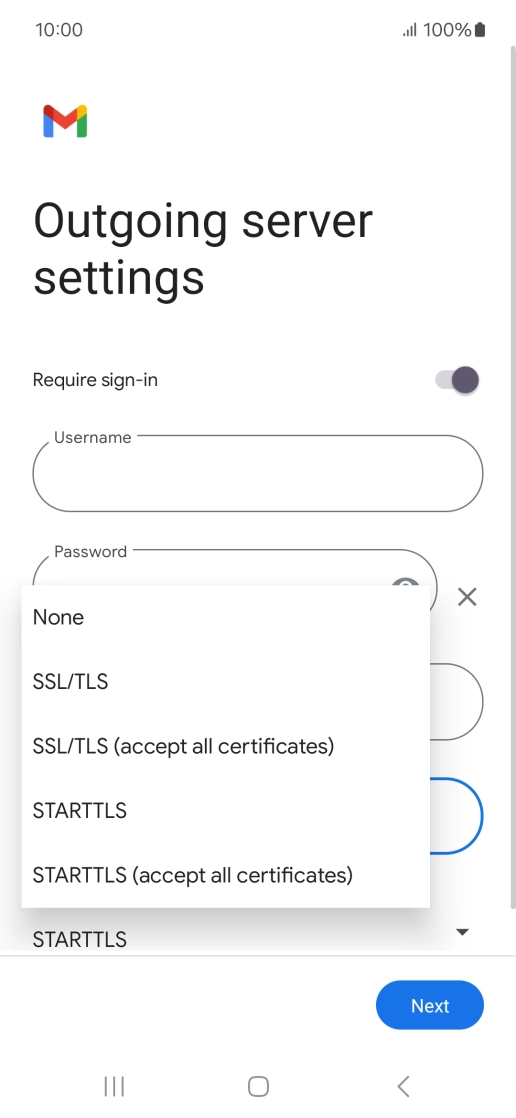 Press SSL/TLS.