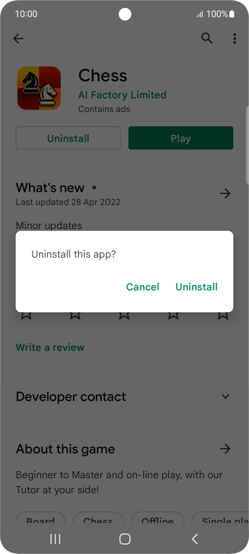 Press Uninstall.