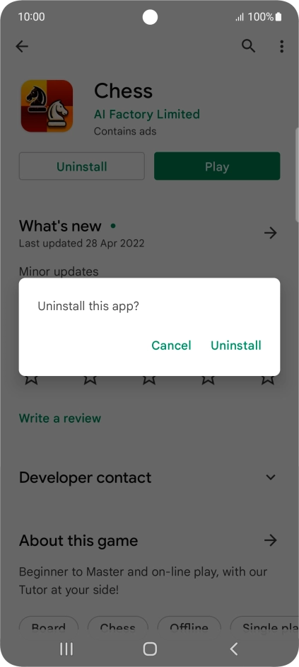 Press Uninstall.