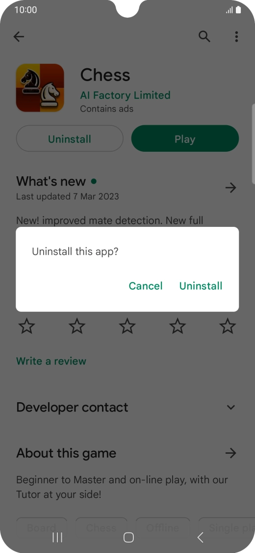 Press Uninstall.