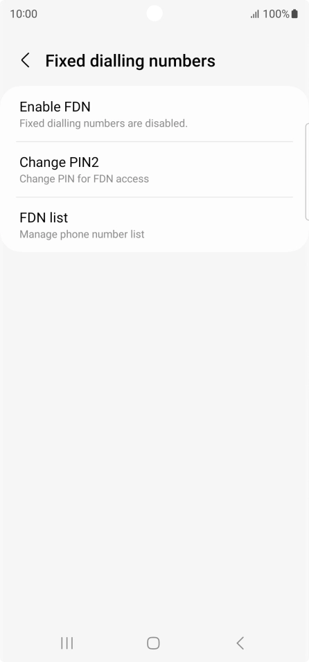 Press Enable FDN.