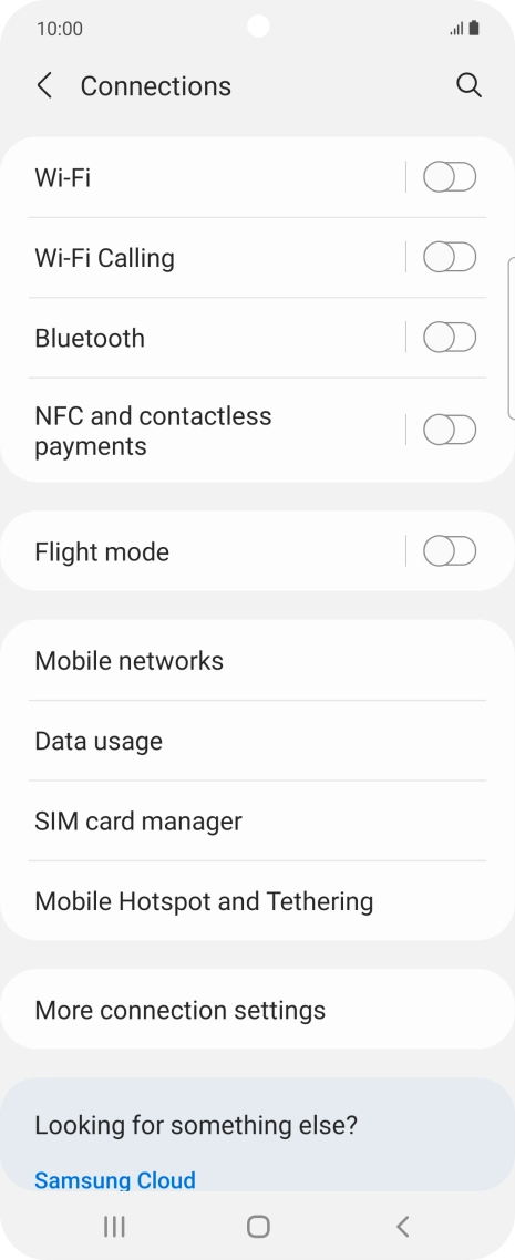 Press Data usage.