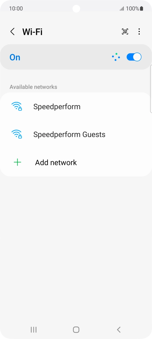 Press the required Wi-Fi network.
