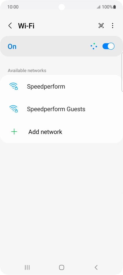 Press the required Wi-Fi network.