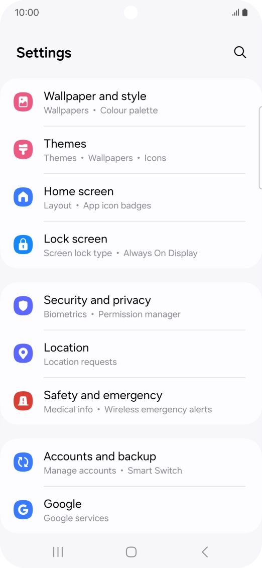 Press Lock screen.