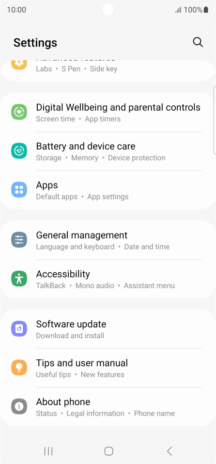Press Software update.