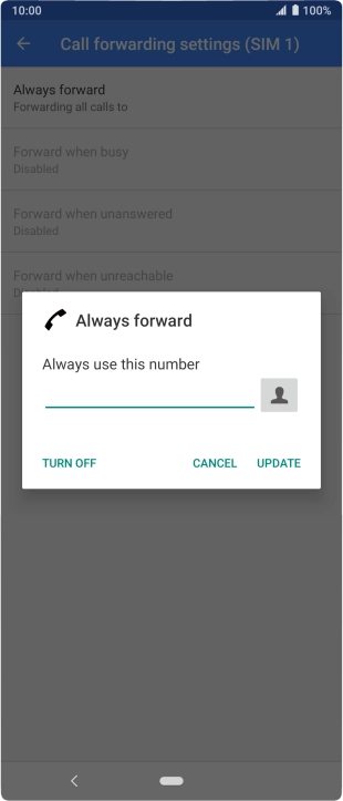 Press TURN OFF.