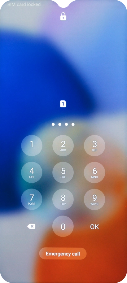 If your SIM is locked, key in your PIN and press OK. The default PIN is 1111.