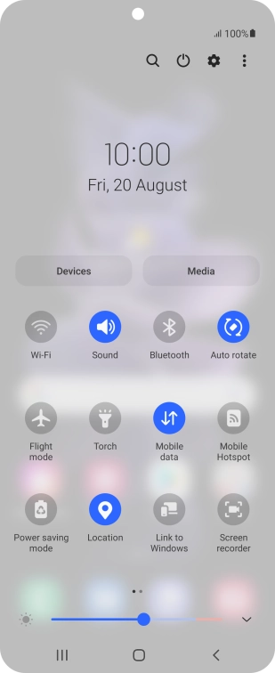 Press the settings icon.