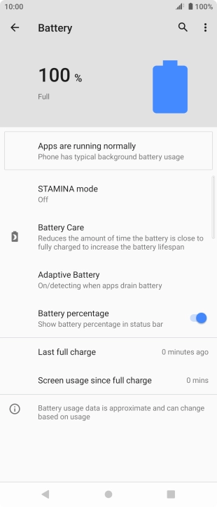 Press STAMINA mode.