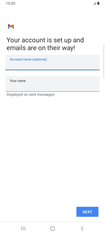 Press Your name and key in the required sender name.
