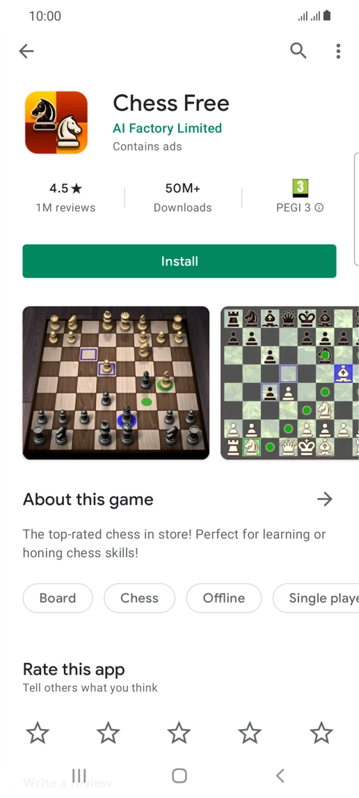 Press Install and follow the instructions on the screen to install the app.