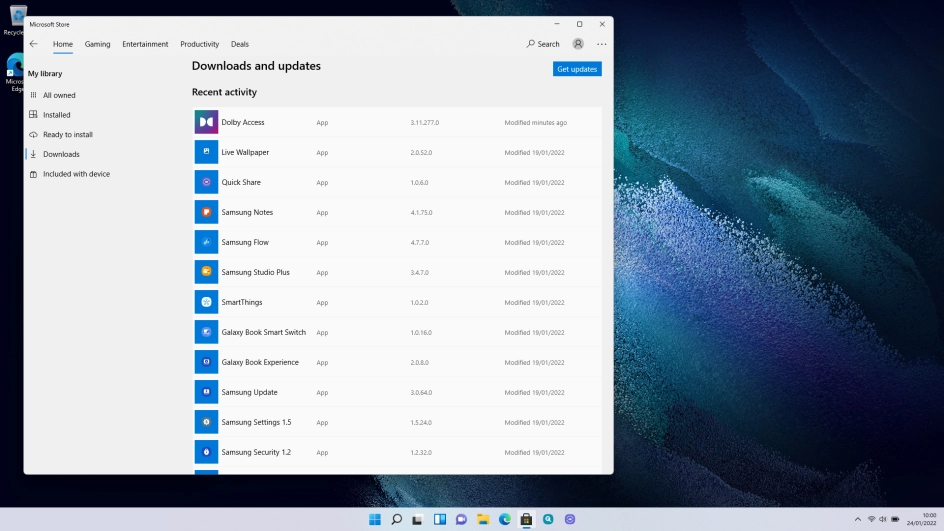 Click Get updates and wait while your apps are updated.