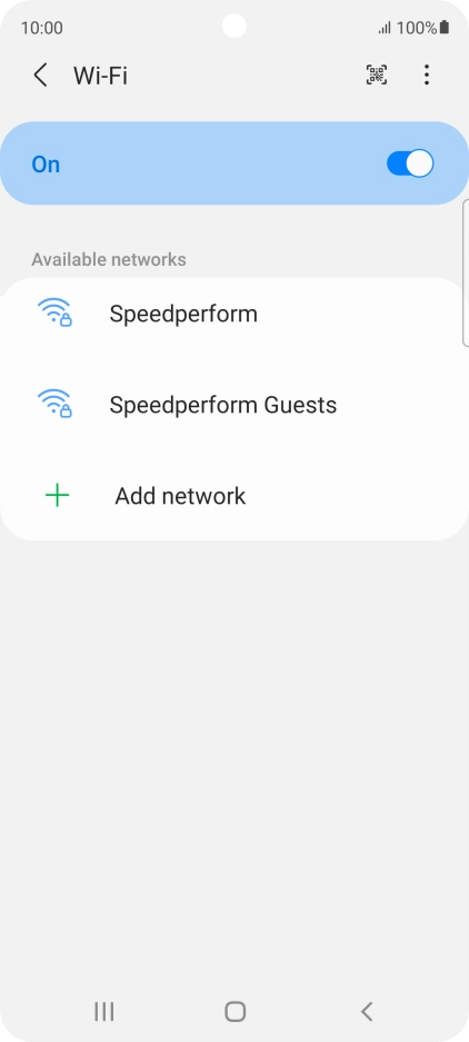 Press the required Wi-Fi network.