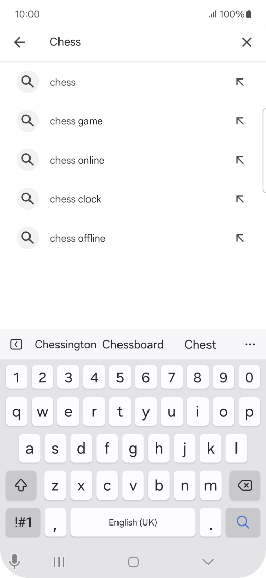 Key in the name or subject of the required app and press the search icon.