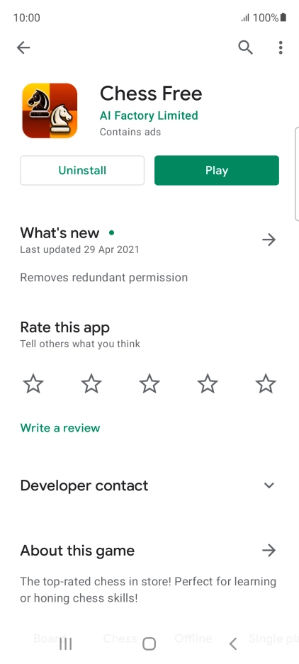 Press Uninstall.