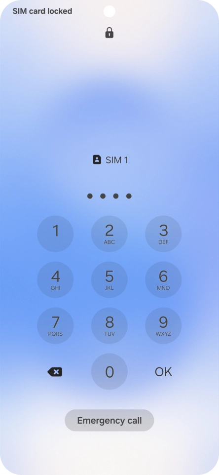If your SIM is locked, key in your PIN and press OK. The default PIN is 1111.