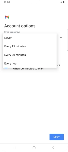 Press the required setting.
