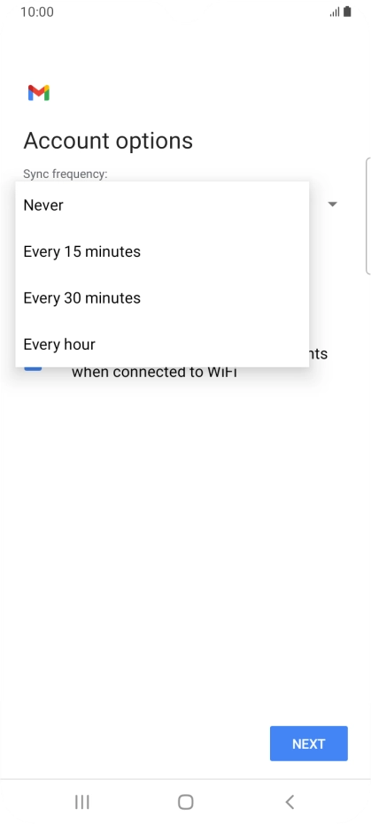 Press the required setting.