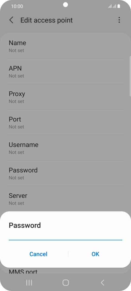 Key in secure and press OK.