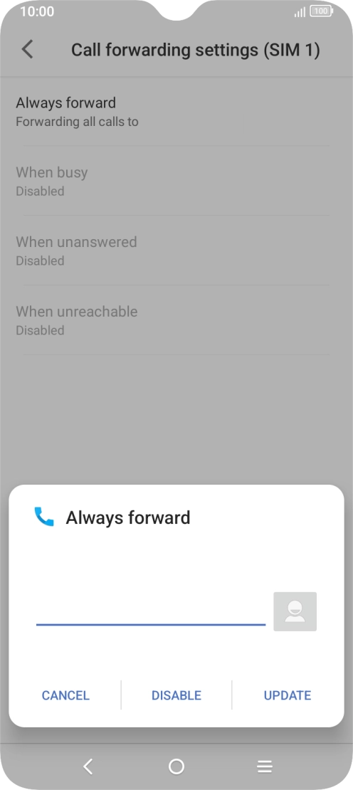 Press DISABLE.