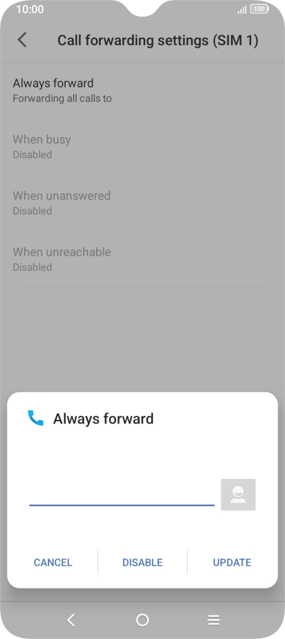 Press DISABLE.