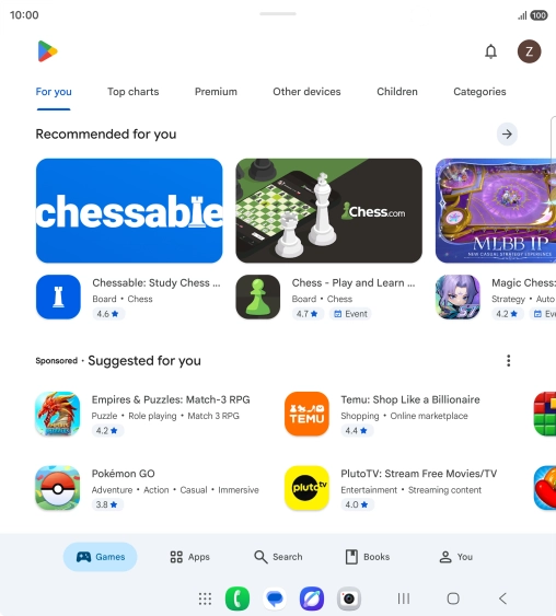 Press the profile icon.