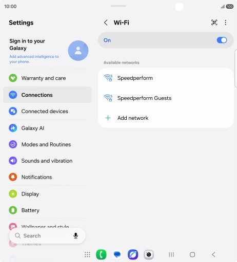 Press the menu icon.