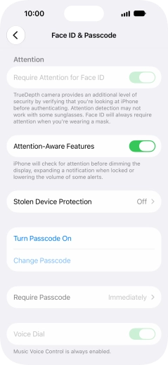 Press Turn Passcode On and key in a phone lock code of your own choice twice. Press Turn Passcode On and key in a phone lock code of your own choice twice.