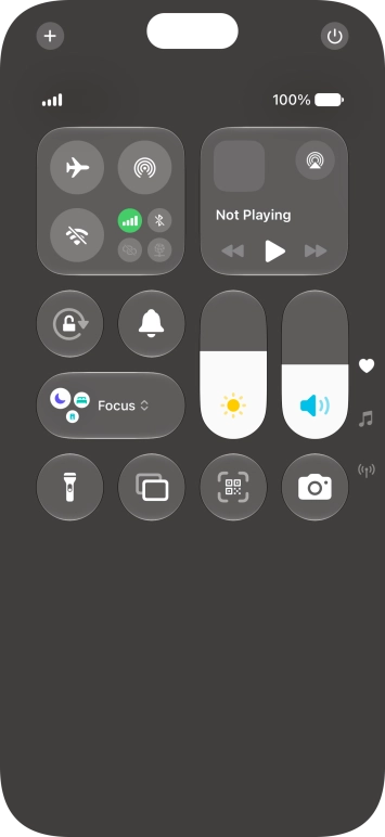 Press the flight mode icon to turn the function on or off.