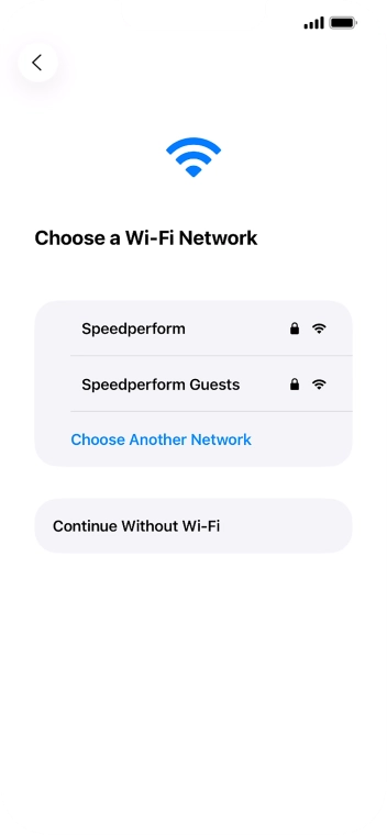 Press the required Wi-Fi network.