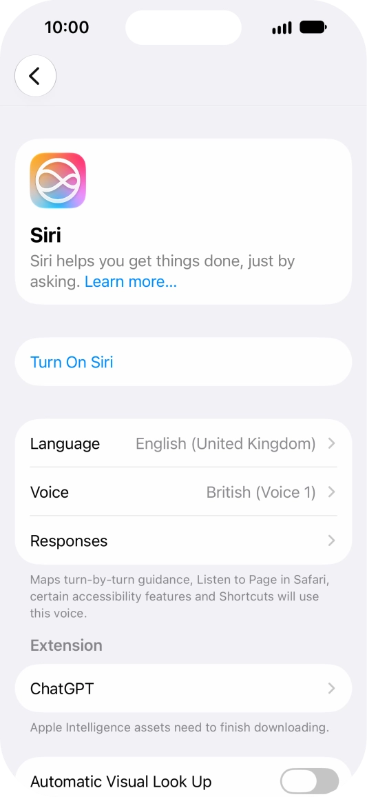 If it's the first time you use Siri AI, press Turn On Siri.
