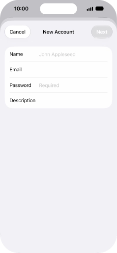 Press Name and key in the required sender name.