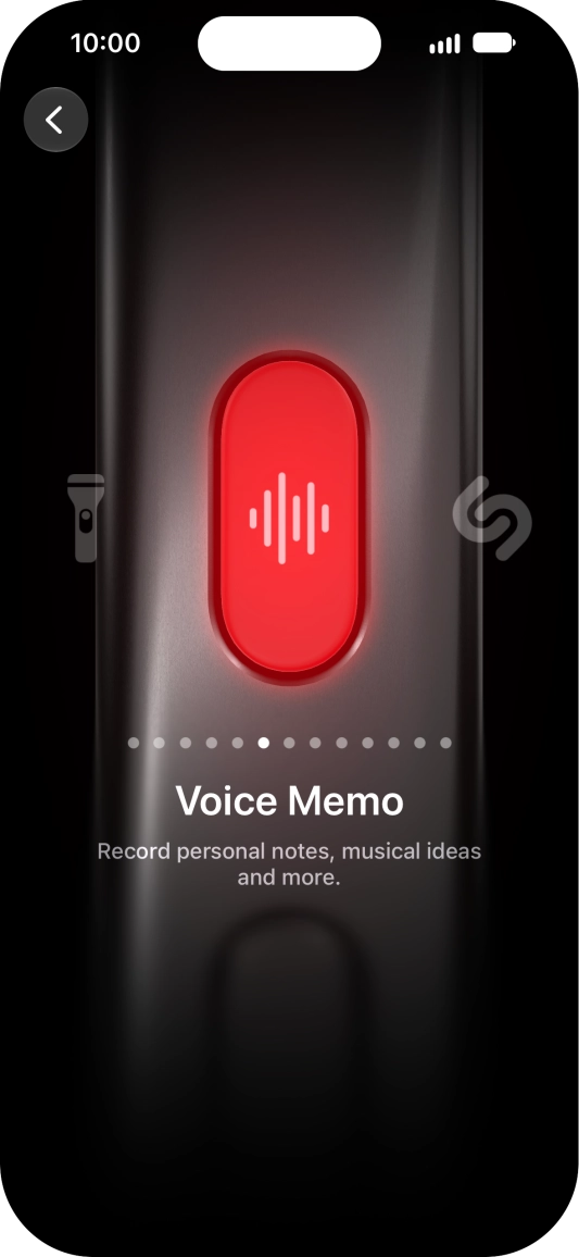 Slide your finger right or left on the screen to select the required function. Slide your finger right or left on the screen to select the required function.