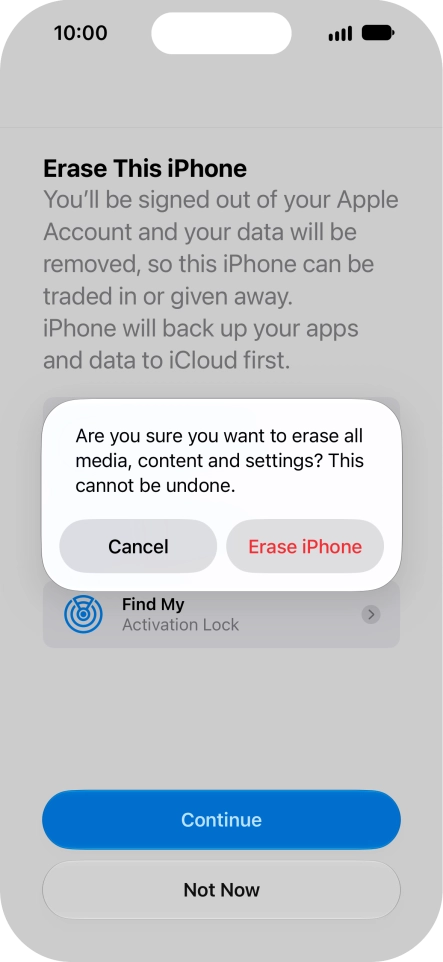 Press Erase iPhone. Press Erase iPhone.