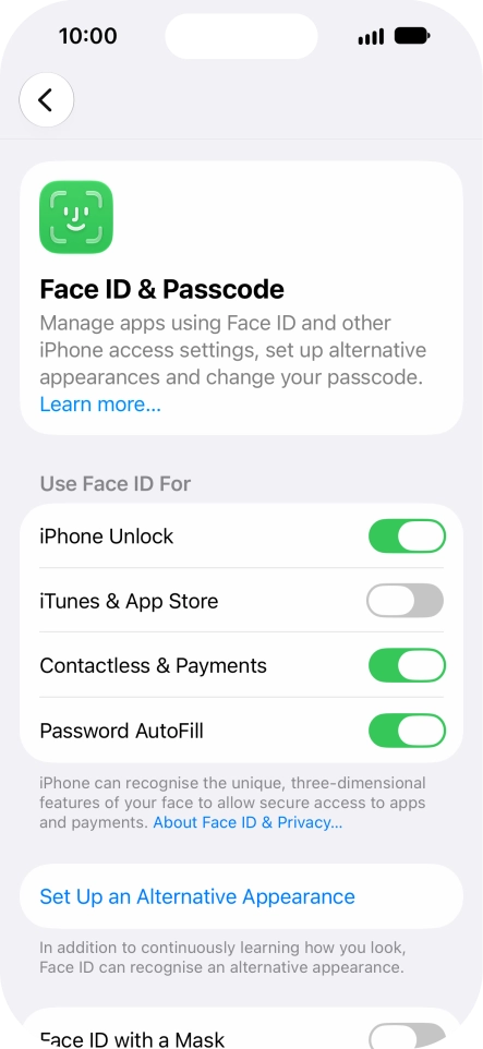 Press the indicators next to the required settings to turn them on or off. Press the indicators next to the required settings to turn them on or off.
