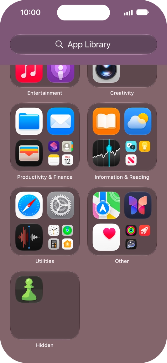 Press and hold the required app.