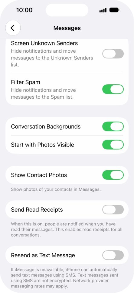 Press the indicator next to 