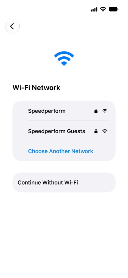 Press the required Wi-Fi network.