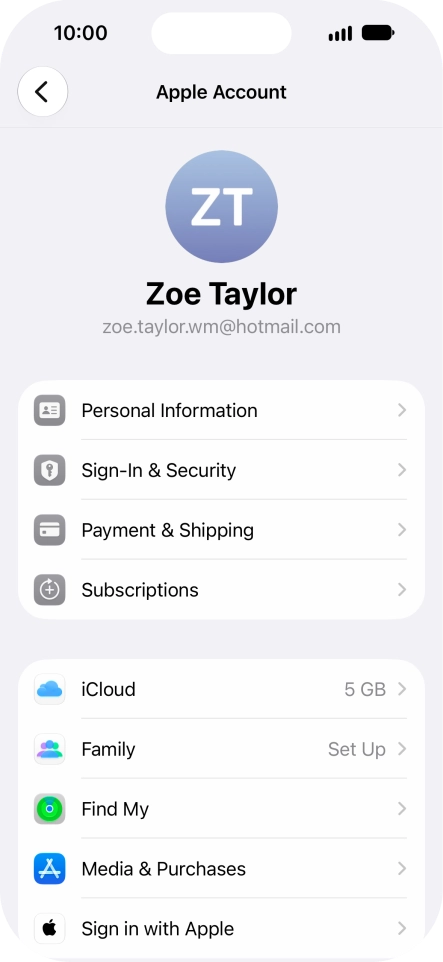 Press iCloud.
