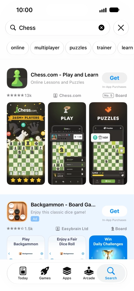 Press the required app. Press the required app.