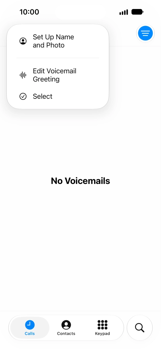 Press Edit Voicemail Greeting.