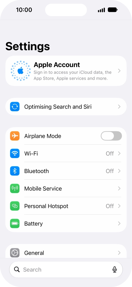 Press Apple Account.