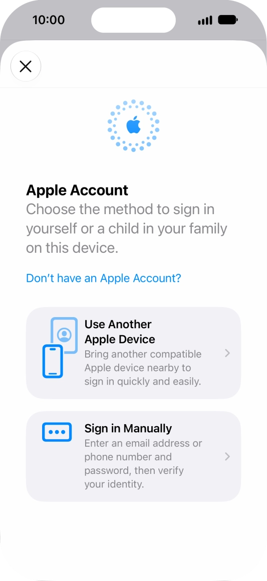 Press Sign in Manually.