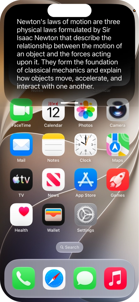 Ask questions or ask Siri to find information on the internet. Ask questions or ask Siri to find information on the internet.