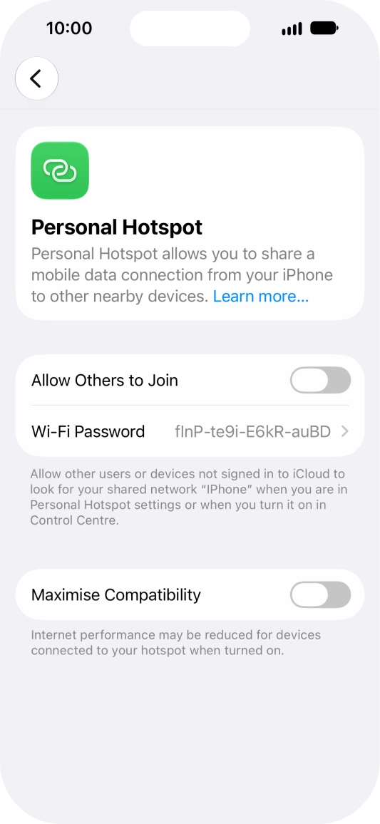 Press Wi-Fi Password and key in the required password.