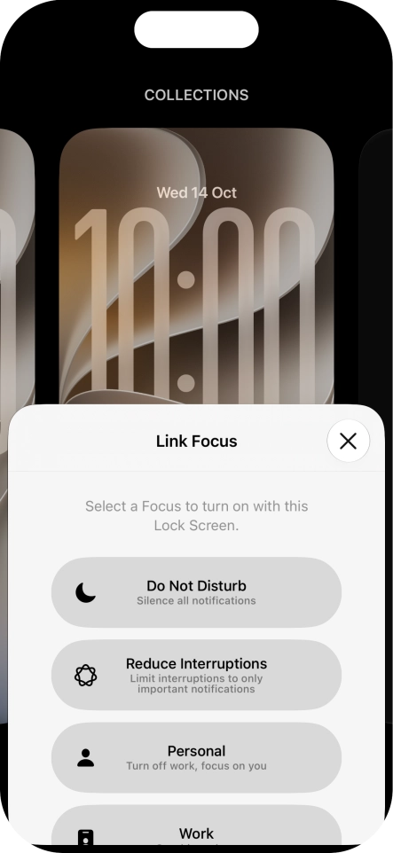 Press the required focus mode. Press the required focus mode.