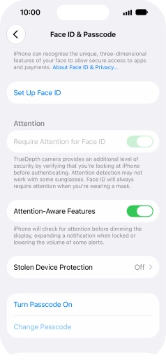 Press Turn Passcode On and key in a phone lock code of your own choice twice. Press Turn Passcode On and key in a phone lock code of your own choice twice.