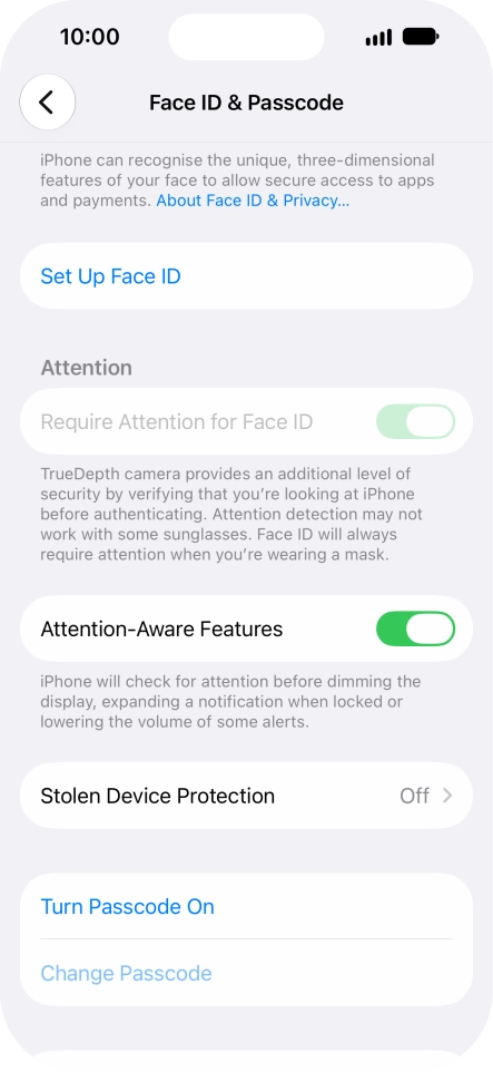 Press Set Up Face ID. Press Set Up Face ID.